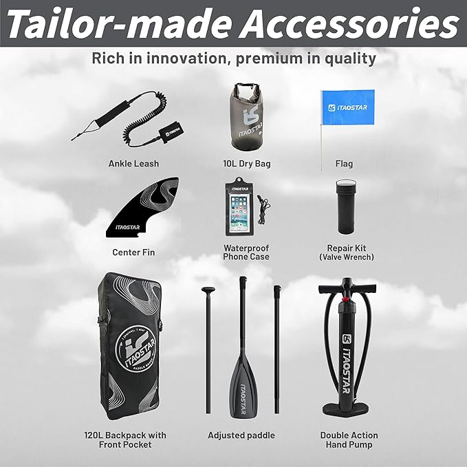 Lead 11‘ x 33" / 12’×35" Inflatable Stand Up Paddle Board - Premium SUP Board Kit - Ultra Stable Paddleboard for Adults & Youth - All Skill Levels - for Lakes, Oceans-StrideForce Fitness