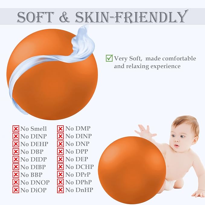 Soft Pilates Ball 9 Inch, Ideal Small Exercise Ball Between Knee Squeeze for Physical Therapy Yoga Core Medicine Abs Pt Bouncy, Mini Rubber Fitball Barre Workout Equipment for Women Men Kid Toddler-StrideForce Fitness