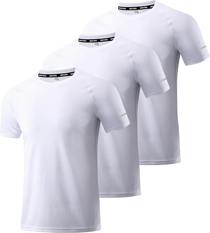 Boyzn 1, 3, 5 or 7 Pack Men's Workout Running Shirts, Dry Fit Moisture Wicking T-Shirt, Gym Athletic Short Sleeve Tee Shirts-StrideForce Fitness