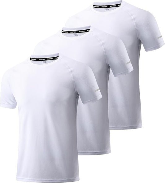 Boyzn 1, 3, 5 or 7 Pack Men's Workout Running Shirts, Dry Fit Moisture Wicking T-Shirt, Gym Athletic Short Sleeve Tee Shirts-StrideForce Fitness