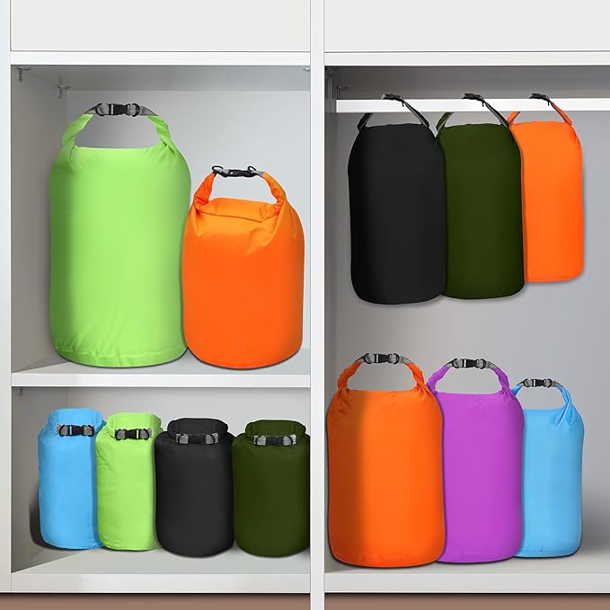 Desoto Waterproof Dry Bag 2 packs, 2L/5L/10L/20L/40L/70L Dry Sack Lightweight Portable, Dry Storage Bag to Keep Gear Dry Clean for Kayaking, Gym, Hiking, Swimming, Camping-StrideForce Fitness