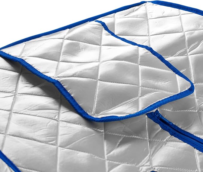 Infrared FAR IR Negative Ion Portable Indoor Personal Spa Sauna by Durherm with Air Ionizer, Heating Foot Pad and Chair, 30 Minutes Timer, Large, Silver-StrideForce Fitness