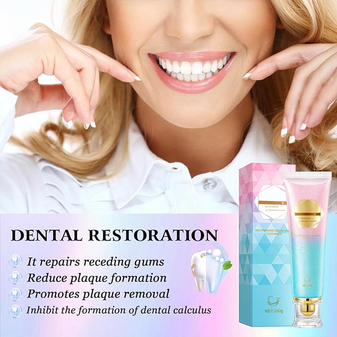 2Pcs Acssart Radiant Whitening Toothpaste,Unismart Toothpaste Whitening,Niacinamide Whiteing Toothpastes,Niacinamide Toothpastes,Deep Cleaning Care