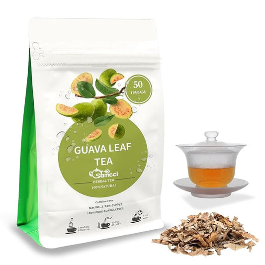 Samcci - Guava Leaves Tea Bags, 50 Teabags - Hojas De Guayaba, Premium Guava Leaf Tea - Immune Support - Digestion & Relaxation - Non-GMO - Caffeine-free-StrideForce Fitness