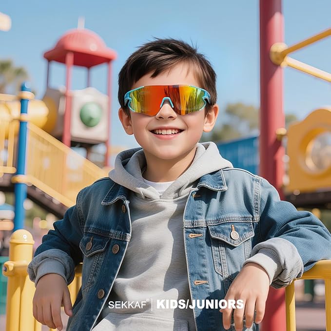 Kids Baseball Sunglasses for Boys Girls Youth Softball Cycling Sports Sunglasses UV400 Protection Age 5-12-StrideForce Fitness