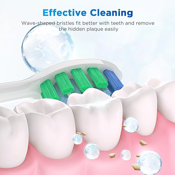 Replacement Brush Heads for Waterpik Sensonic Complete Care Toothbrush, with Covers, Compact, White, 5 Count