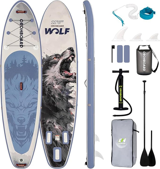 10’6/11’6 Inflatable Stand Up Paddle Board with Premium Paddleboards Accessories, Wide Stable Designed SUP Paddleboard for Adults & Youth.-StrideForce Fitness