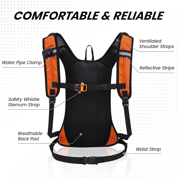 Nepest Hydration Pack Backpack for Women & Men, Lightweight Water Backpack with 2L Water Bladder for Hiking Cycling Running Biking-StrideForce Fitness