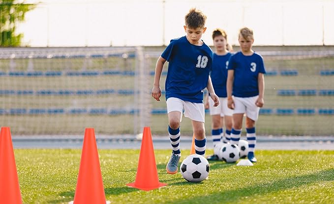 12 Inch Traffic Training Cones, Plastic Safety Parking Cones, Agility Field Marker Cones for Soccer Basketball Football Drills Training, Outdoor Sport Activity & Festive Events - 6 Colors-StrideForce Fitness