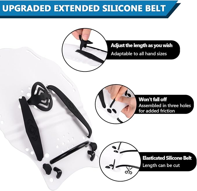 Hikeen Swim Paddle Hand for Adult and Junior, Swim Training Hand Paddles with Adjustable Straps, Swimming Hand Paddles for Training-StrideForce Fitness