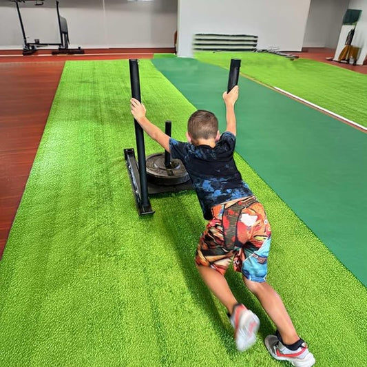 Yescom Sports Sled Strips Turf Gym Turf Flooring for Weight Sled Push Gym Equipment Outdoor Indoor Use 65'x5'(325 Sq.Ft) 0.4" H-StrideForce Fitness