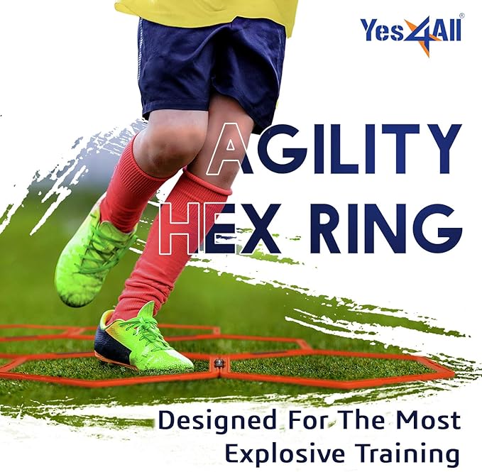 Yes4All Hex Agility Rings/Speed Rings with Carrying Bag – Hexagon Rings, Agility Hurdles for Agility Footwork Training-StrideForce Fitness