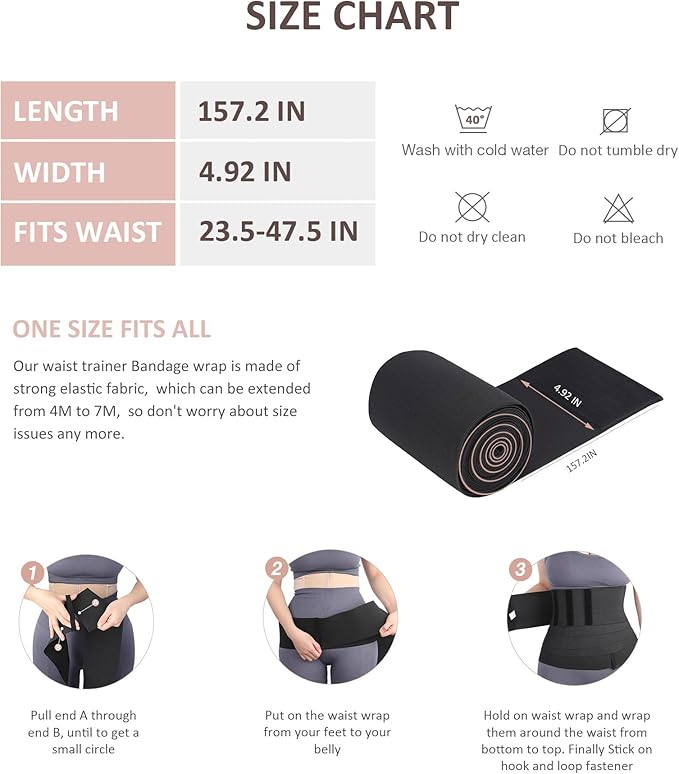 FeelinGirl Waist Trainer for Women Trimmer Belt Waist Cincher Tummy Wrap Plus Size Snatch Me Up Bandage Body Shaper-StrideForce Fitness