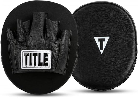 Title Boxing Punch Mitts 2.0, Black - Boxing Pads, Muay Thai Pads, MMA Equipment, Kickboxing - 6.5*6*1"-StrideForce Fitness