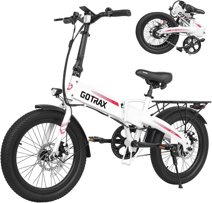 Gotrax 20" Folding Electric Bike with 40Miles (Pedal-assist1) by 48V Battery, 20Mph Power by Peak 500W, Adult Electric Bicycle with 5 Pedal-Assist Levels& LCD Display, Suitable for Commuting-StrideForce Fitness