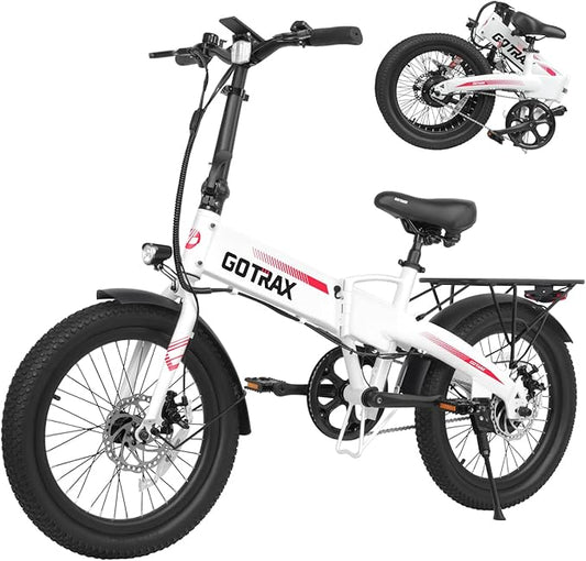 Gotrax 20" Folding Electric Bike with 40Miles (Pedal-assist1) by 48V Battery, 20Mph Power by Peak 500W, Adult Electric Bicycle with 5 Pedal-Assist Levels& LCD Display, Suitable for Commuting-StrideForce Fitness