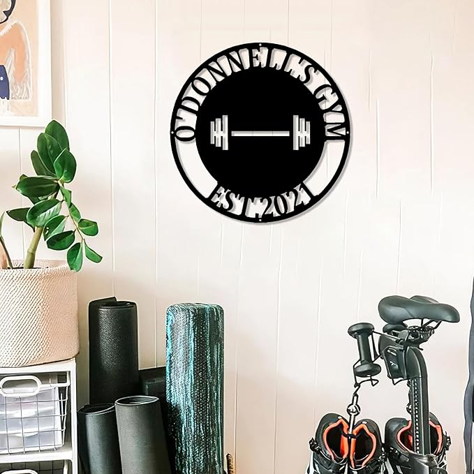 Luxury Personalized Home Gym Metal Sign, Gym Decor, Workout Room Sign-StrideForce Fitness