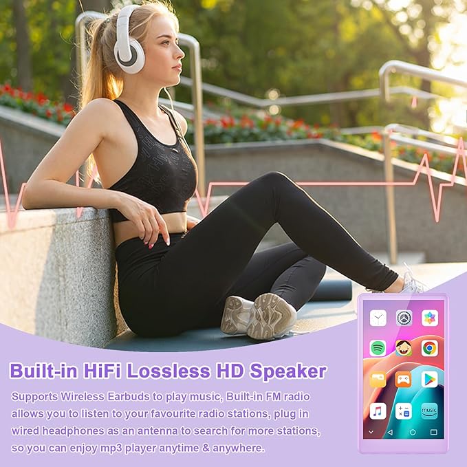 96GB MP3 Player with Bluetooth and WiFi, 4.1" Touch Screen, Silicone Protective case, Octa-core, MP4 MP3 Player for Spotify, Pandora, 96GB Storage Up to 1Tb, Android Music Player for Parental Control-StrideForce Fitness