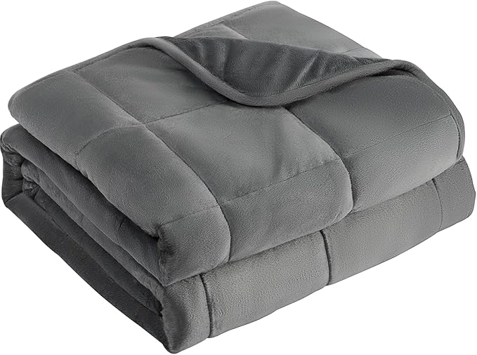 L'AGRATY Weighted Blanket - 48"x72" 15lbs Soft Breathable Heavy Blanket Minky Material with Glass Beads for Adult All-Season Summer Fall Winter Soft Thick Comfort-StrideForce Fitness