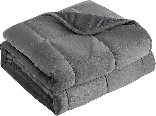 L'AGRATY Weighted Blanket - 48"x72" 15lbs Soft Breathable Heavy Blanket Minky Material with Glass Beads for Adult All-Season Summer Fall Winter Soft Thick Comfort-StrideForce Fitness