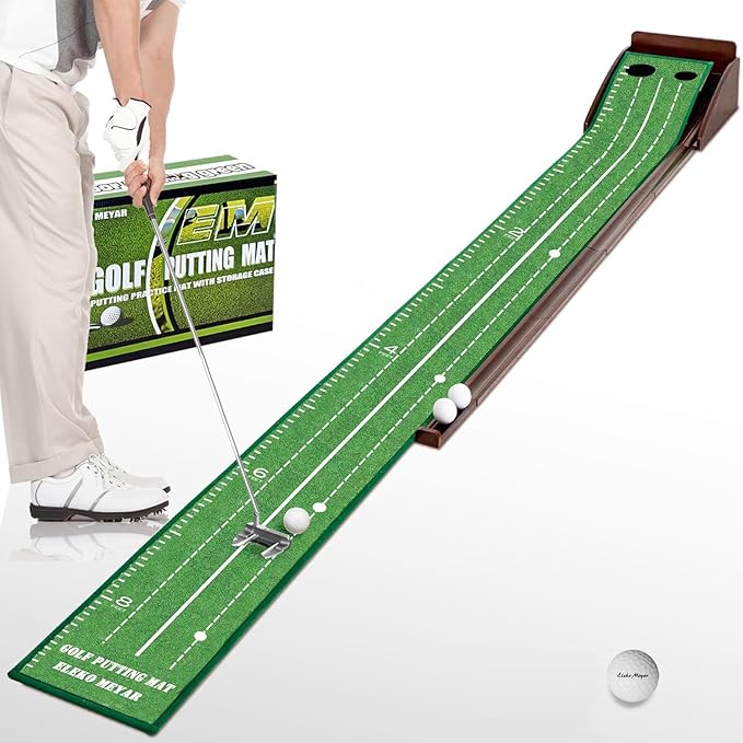 Putting Green Putting matt for Indoors Golf Putting Mat - Indoor Putting with Ball. Putting matt for Golf Practice, Portable and Easy to Clean. Great Gift-StrideForce Fitness