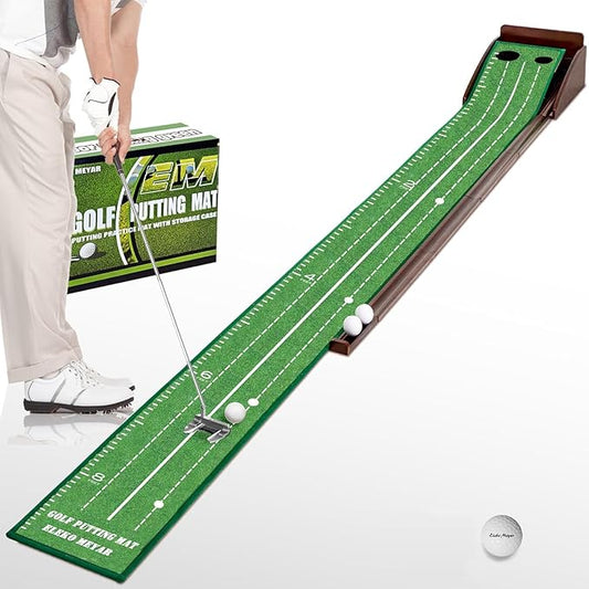 Putting Green Putting matt for Indoors Golf Putting Mat - Indoor Putting with Ball. Putting matt for Golf Practice, Portable and Easy to Clean. Great Gift-StrideForce Fitness