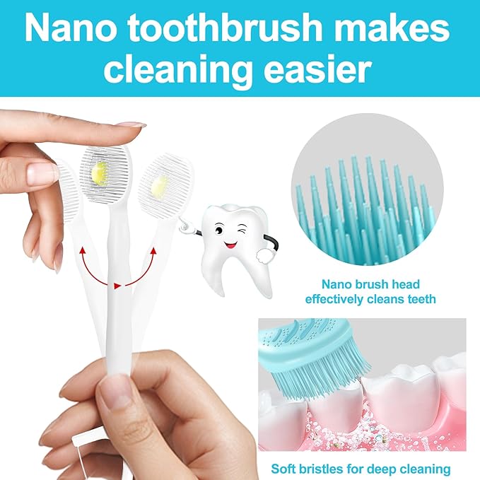 Mini Brushes-Disposable Toothbrushes with Toothpaste+Tongue Scraper+Toothpick+Floss 5 in 1 Prepasted Toothbrush Individually Wrapped for Work or Travel 28 pcs (Watermelon)