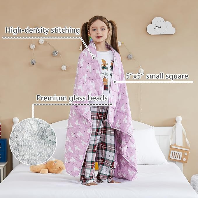 L'AGRATY Weighted Blanket - 40"x60" 7lbs Cooling Breathable Weighted Blanket Microfiber Material with Glass Beads-StrideForce Fitness