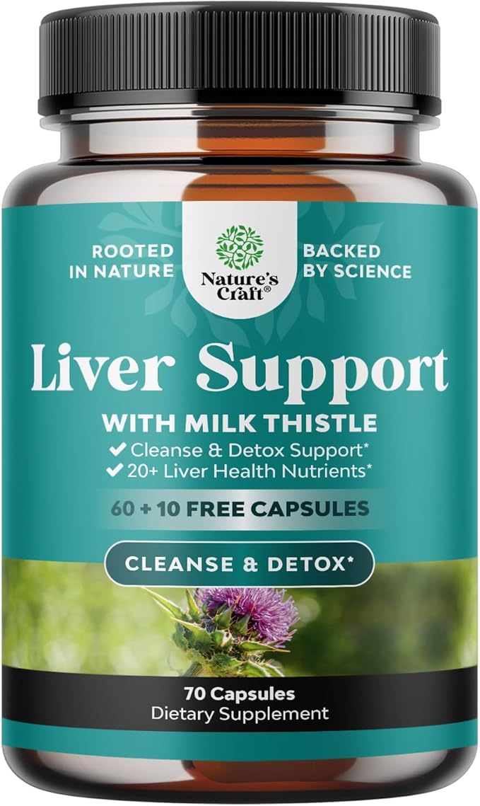 Liver Cleanse Detox & Repair 70 Capsules - Herbal Liver Support Milk Thistle Supplement - Silymarin Milk Thistle Supplements with Dandelion Root, Choline, Beetroot & Artichoke Extract-StrideForce Fitness