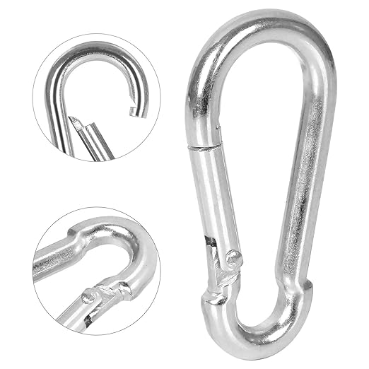 60Pack 2” Spring Snap Hooks, Galvanized Steel Small M5 Carabiner Clips Keychain, 220lb Capacity Heavy Duty Quick Link for Outdoor Camping, Swing, Fishing, Hammock, Dog Leash, Hiking-StrideForce Fitness