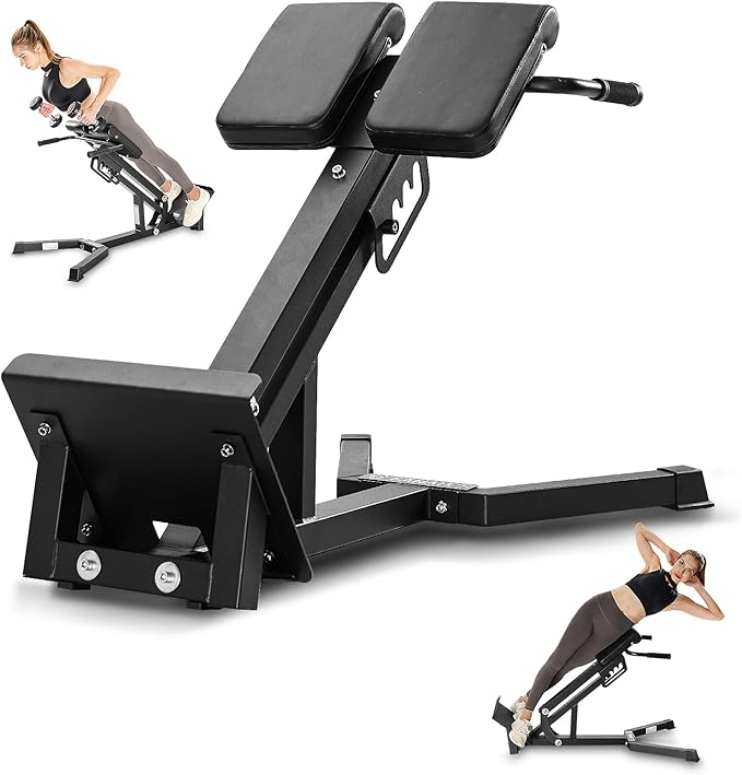 FANATICS Roman Chair Back Extension Machine Hyperextension Bench Reverse Hyper Lower Back Exercise Equipment Multi-Functional Core and Glute Workout Bench for Home Gym-StrideForce Fitness
