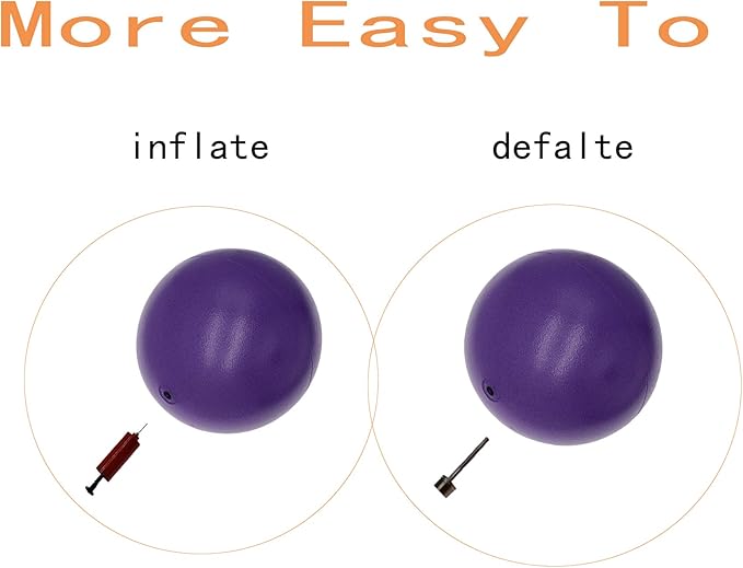 Pilates Ball 8 inch, Small Exercise Ball for Between Knees with Needle Pump for Core Workout & Physical Therapy Yoga PT-StrideForce Fitness