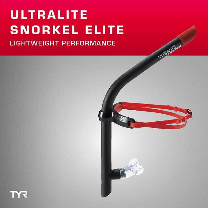 TYR Ultralite Elite Swim Snorkel - Adult Snorkeling Gear for Swimming Training - Ultra-Lightweight and Comfortable for Body Alignment Exercises-StrideForce Fitness