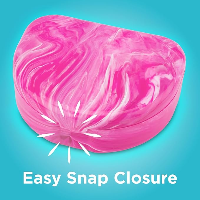 Practicon Marble Retainer Cases, Orthodontic Aligner Case, Mouth Guard Holder (3 Pack) (Pink)