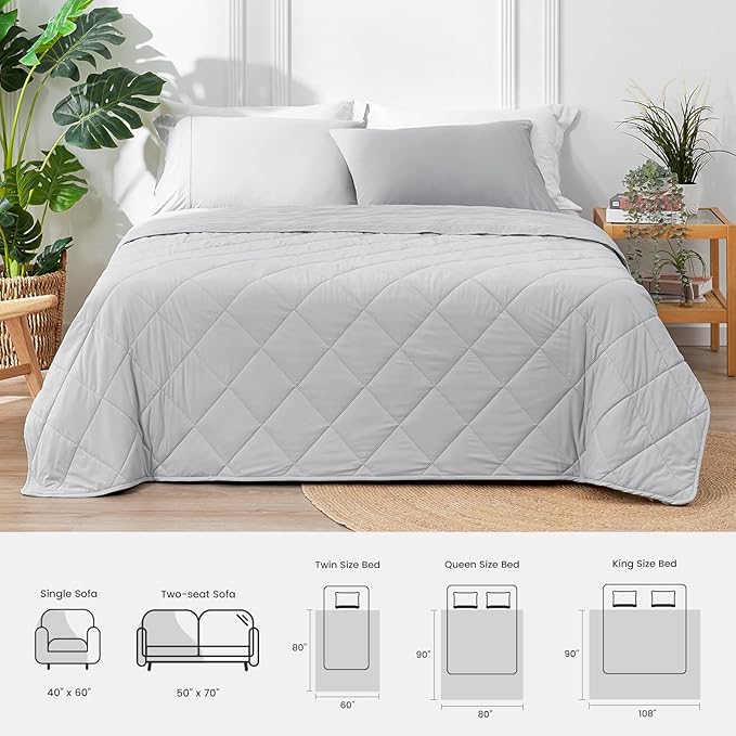 Cozy Bliss Cooling Blanket for Hot Sleepers, Q-Max 0.4 Cooling Comfort Queen Size, Cold Blankets for Night Sweats Sleeping, Ultra-Cool Lightweight Breathable Summer Blanket for Bed-StrideForce Fitness