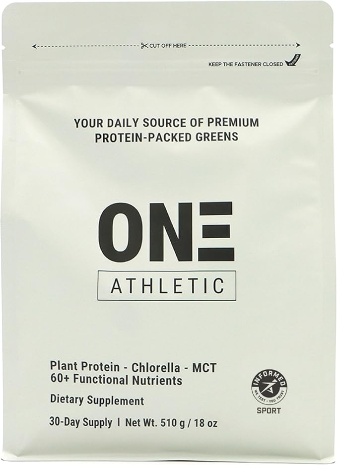 ON3 Athletic Protein Greens Supplement with chlorella, eleuthero and MCT Powder (30 Servings, Herbal)-StrideForce Fitness