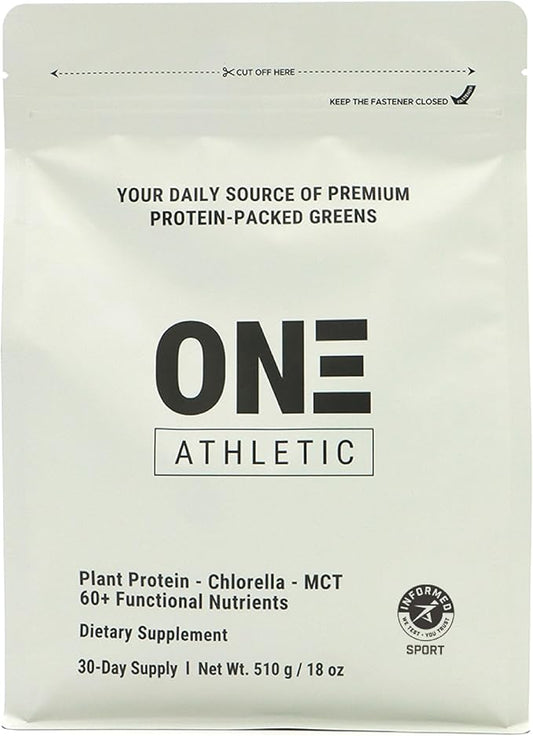 ON3 Athletic Protein Greens Supplement with chlorella, eleuthero and MCT Powder (30 Servings, Herbal)-StrideForce Fitness