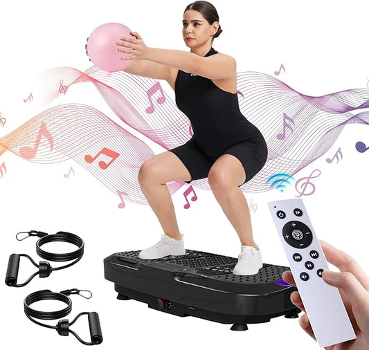 UCIN Vibration Plate Exercise Machine, Vibration Plate for Lymphatic Drainage, 330 Lbs Capacity Vibrating Plate for Weight Loss Home Fitness with Resistance Bands/Pilates Ball-StrideForce Fitness