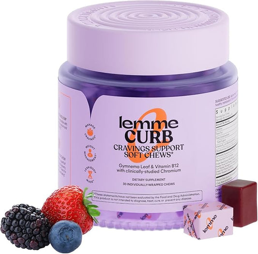 Lemme Curb Cravings Soft Chews - Manage Appetite, Support Metabolism & Lean Body w/Clinically Studied Chromium, Gymnema & B12 for Healthy Weight Management, Mixed Berry-StrideForce Fitness