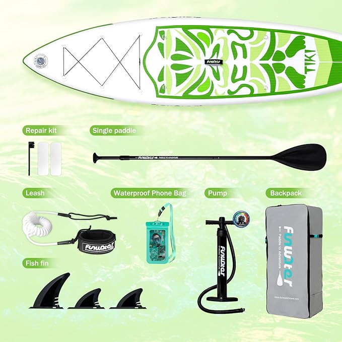FunWater Inflatable Ultra-Light Stand Up Paddle Board for All Skill Levels with Premium SUP Paddleboard Accessories,Non-Slip Comfort Deck for Youth & Adults-StrideForce Fitness