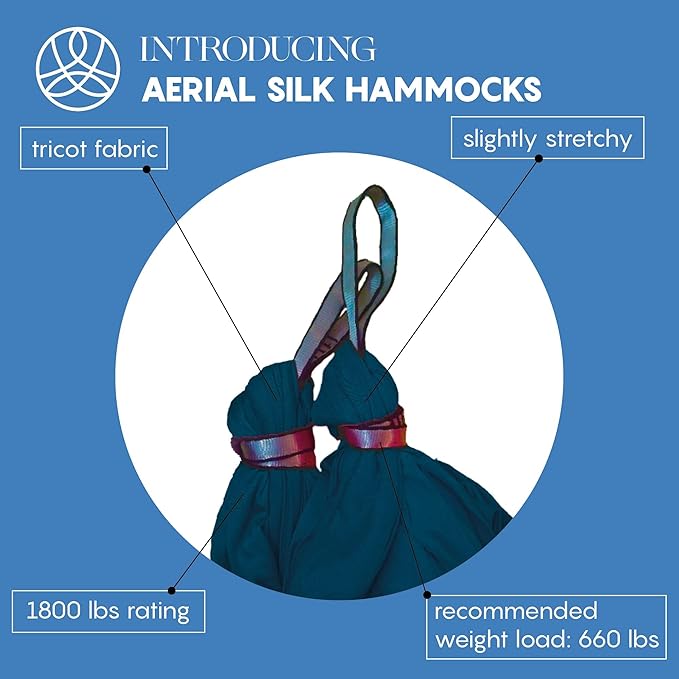 Aerial Silk Yoga Hammock & Swing for Home, Inversion Exercises, Starter Kit for All Levels - Durable with Extension Straps, Carabiners, and Pose Guide-StrideForce Fitness