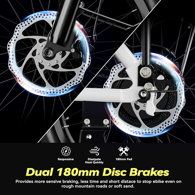 Foldable Electric Bike for Adults, 30+MPH, 48V 20Ah Removable Lithium Battery up to 80Miles, 20" Fat Tire 1000W Peak Motor Dirt Ebike Adult Electric Bicycle for Commute Beach Mountain E Bike-StrideForce Fitness