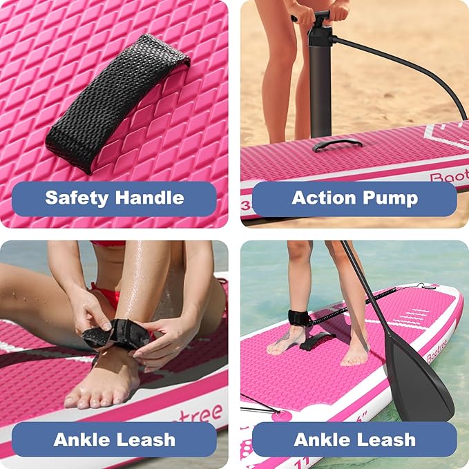 Inflatable Stand Up Paddle Board (6'' Thick) - Premium SUP Board with Durable SUP Accessories & Non-Slip Deck | Includes Paddle Pump & Backpack | for Adults/Youth-StrideForce Fitness