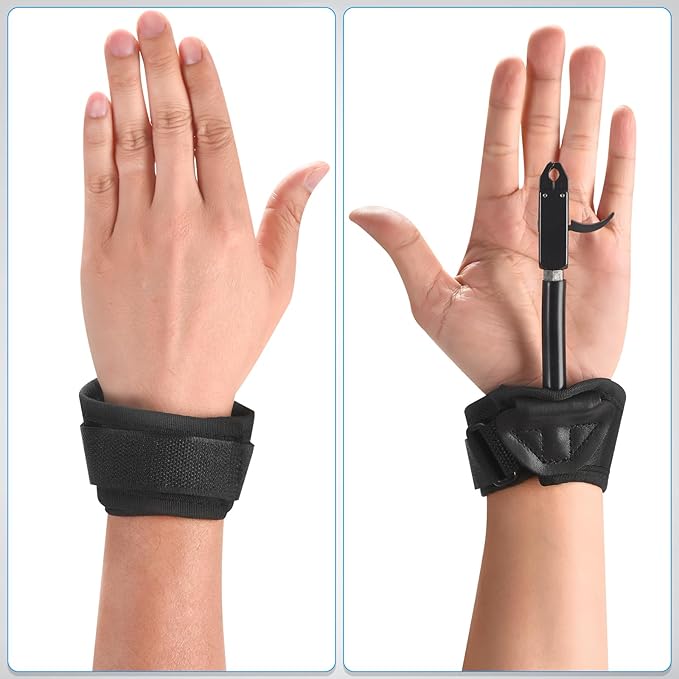 Compound Bow Release Aid Trigger, Professional Adjustable Wristband Archery Thumb Releases Buckle for Hunting Shooting Accessories, Black Wrist Strap-StrideForce Fitness