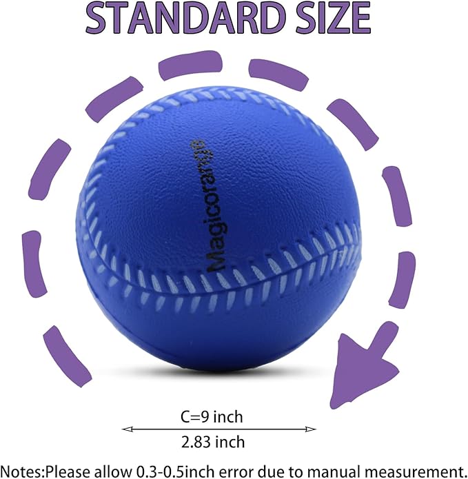Magicorange Baseball, Foam Baseballs 20 Pack Practice Training Baseballs Unmarked Baseball Soft Toss, Batting, Fielding, Hitting, Pitching-StrideForce Fitness