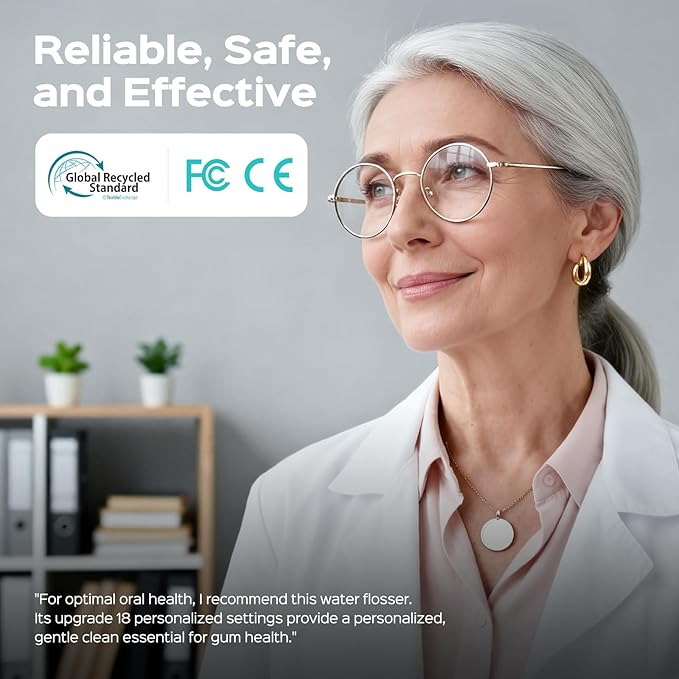 COSLUS Portable Water Flosser for Teeth: 3 Modes & 6 Pressure Settings with Jet Mode Water Dental Pick for Orthodontic, Braces, Sensitive Gums, Compact for Travel, 300ML for Multiple Users, White C51