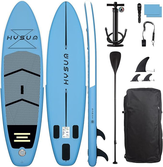 Inflatable Stand Up Paddle Board, 10'x30''x6'' Ultra-Light Paddleboards for All Skill Levels with SUP Accessories, Paddle, Fins, Leash, SUP Pump, Backpack-StrideForce Fitness
