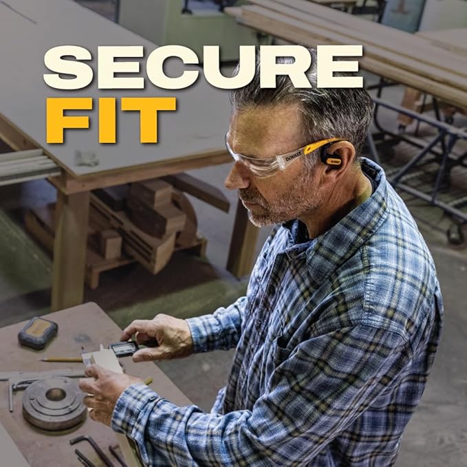 DEWALT Heavy Duty Open Ear Headphones, Bluetooth 5.3 Wireless Earbuds with 44Hrs Runtime, Jobsite Premium Sound True Wireless Air Conduction Open Ear Earbuds with Earhooks for Worksites and Workouts-StrideForce Fitness