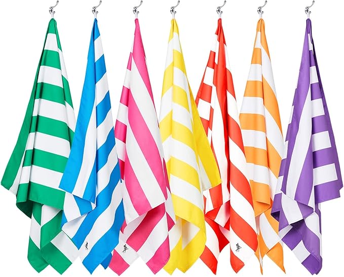 Dock & Bay Beach Towel - Quick Dry, Sand Free - Compact, Lightweight - 100% Recycled - Includes Bag - Cabana - Waikiki Coral Red - Large (160x90cm, 63x35)-StrideForce Fitness