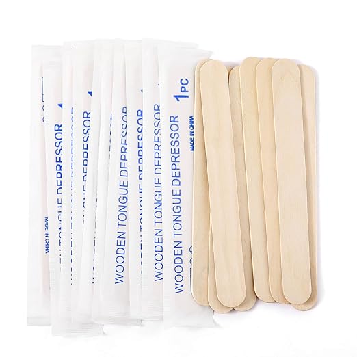 JMU Tongue Depressors Sterile 500 Count, 6" Tongue Depressors Wood Bulk Individually Wrapped